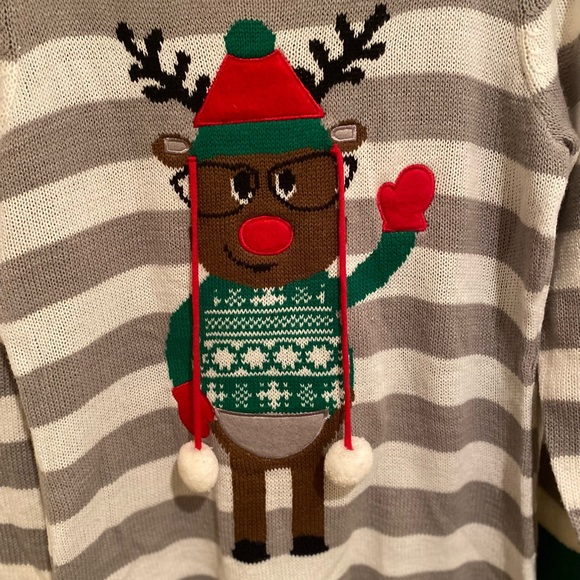 Christmas Reindeer Sweater, Ugly Christmas Sweater, Reindeer Christmas Sweater - Picture 3 of 10